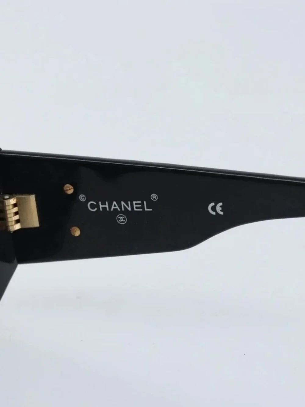 CHANEL Sunglasses plastic Black CC Auth BSZ432